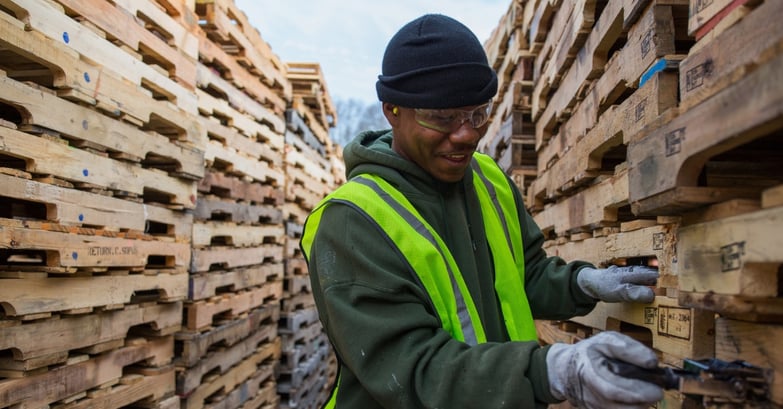 Wooden produce pallets